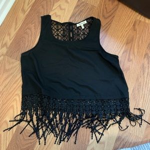 BLACK FRINGE TOP